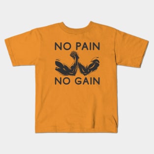 No pain no gain - Crazy gains - Nothing beats the feeling of power that weightlifting, powerlifting and strength training it gives us! A beautiful vintage design representing body positivity! Kids T-Shirt